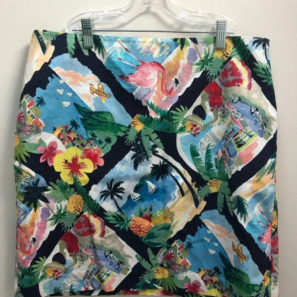 Tropical Print Skirt - Picture 2 of 4